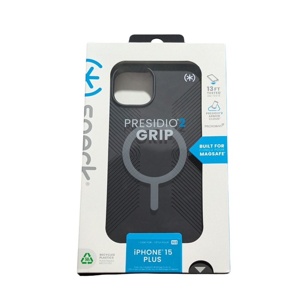 P2. Speck Presidio2 Grip Case For iPhone 15 / 14 Plus -Black‎ (MagSafe)